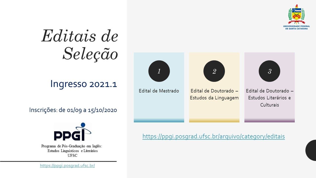 Programa de Pós-graduação de Estudos Linguísticos e Literários em